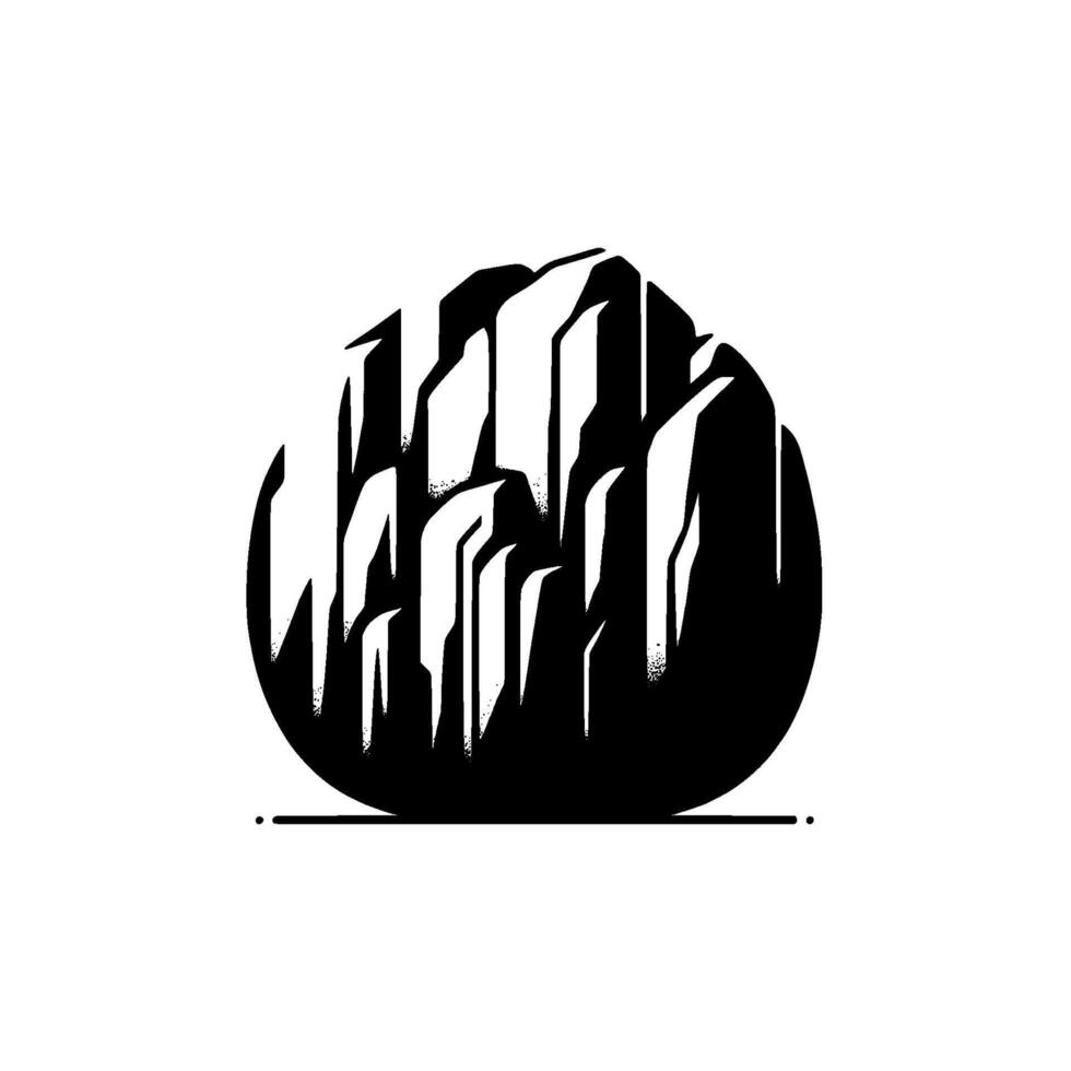 Abstract Mountain Landscape Black White Illustration vector