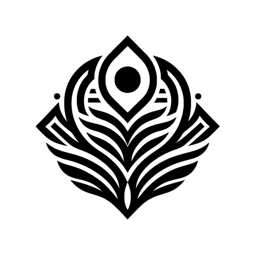 Elegant Black White Floral Symmetry, Modern vector