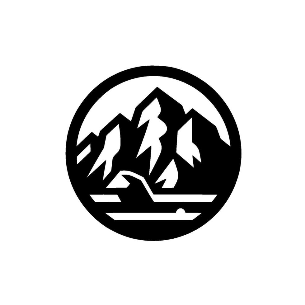Modern Mountain Minimalist Black and White Badge vector