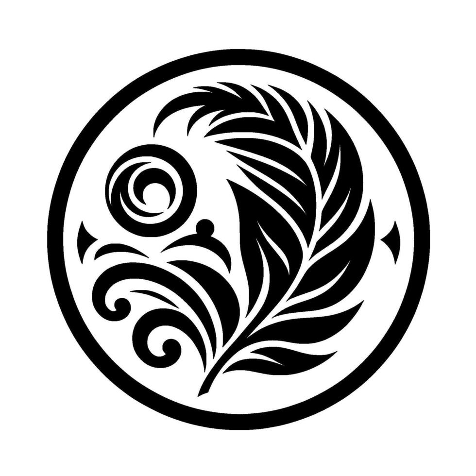 Abstract Floral Mandala in Black and White Circle vector