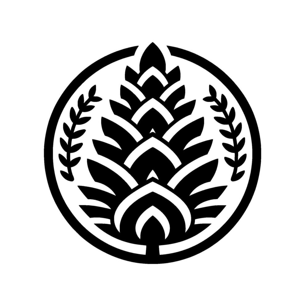 Minimalist Black White Hop for Brewery Branding vector