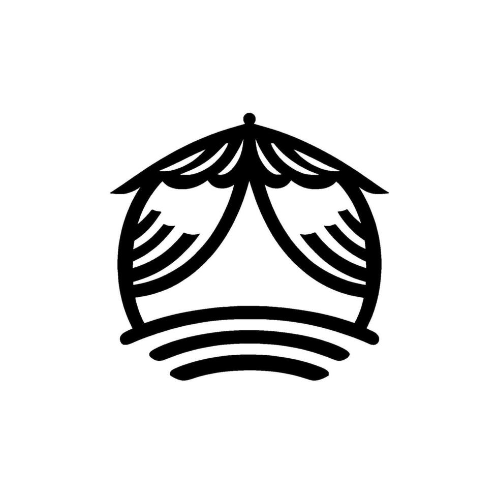 Minimalist Bed , Elegant Black White , for Branding vector