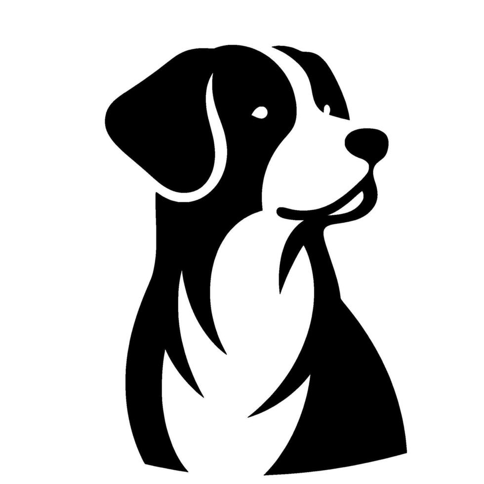 Minimalist Black and White Dog , Silhouette vector