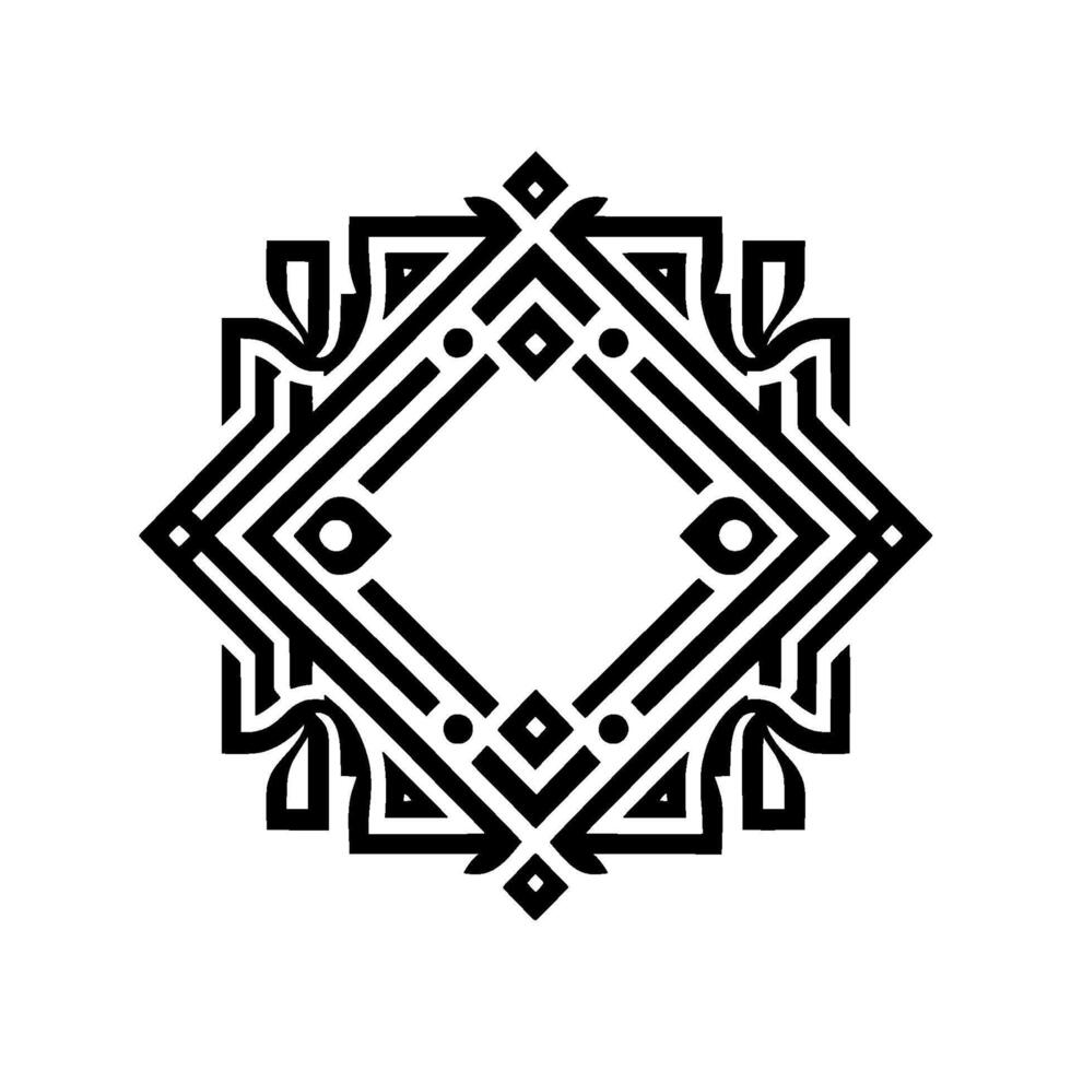 Geometric Black White Ornamental Element, Illustration vector