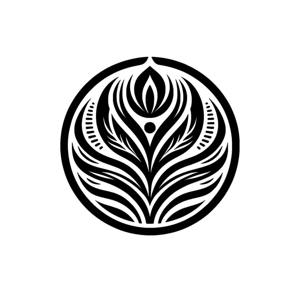 Floral Mandala , Black and White, Circle Ornament vector