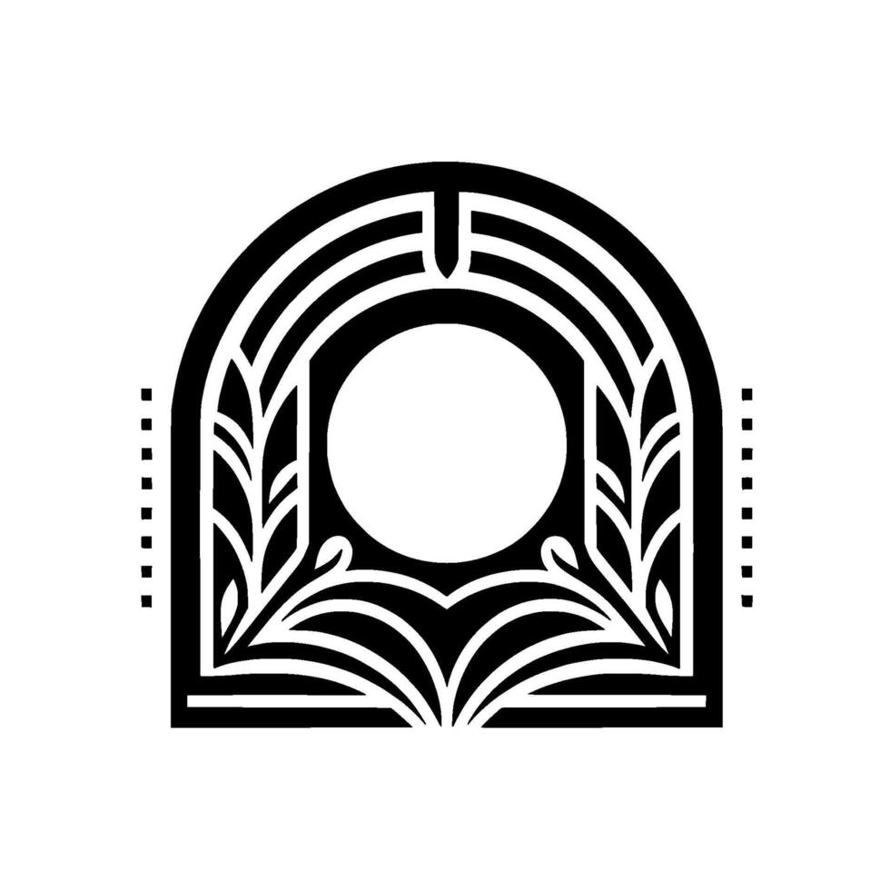 Art Deco Archway , Geometric Floral , Minimalist vector