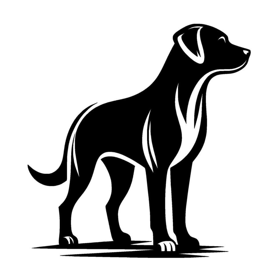 Elegant Dog Silhouette in Profile, Minimalist Art vector