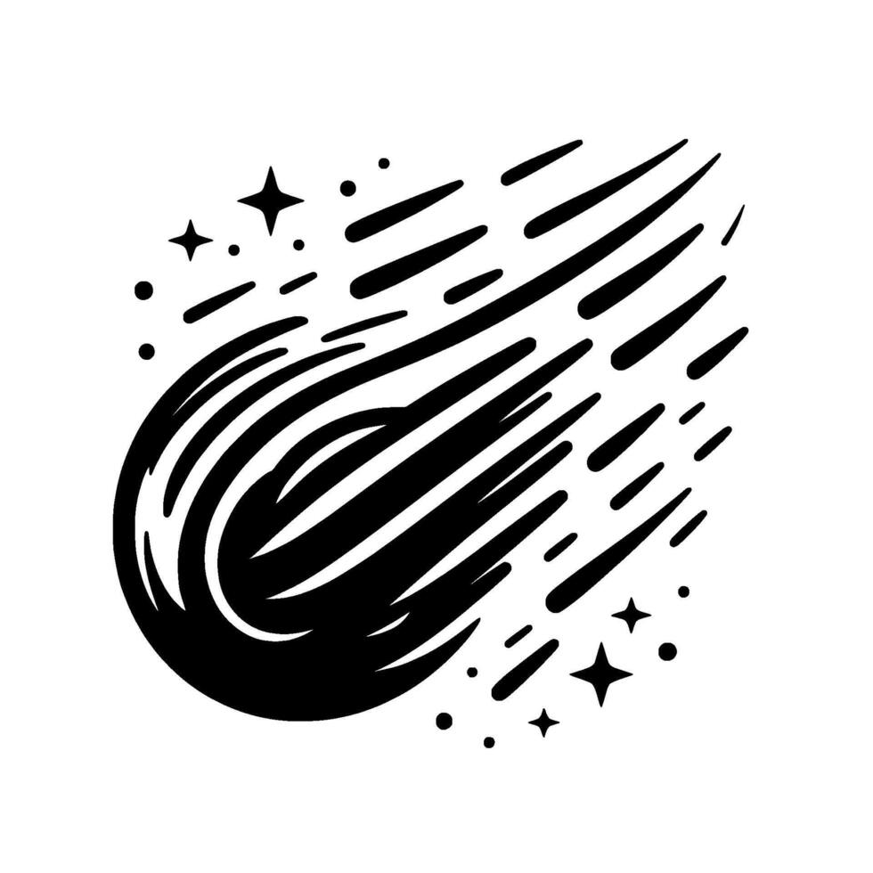 Black White Comet , Illustration vector