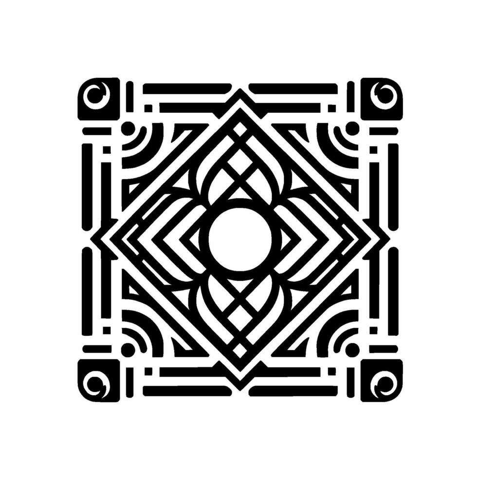 Geometric Pattern in Black and White Abstract for Logos Decoration vector