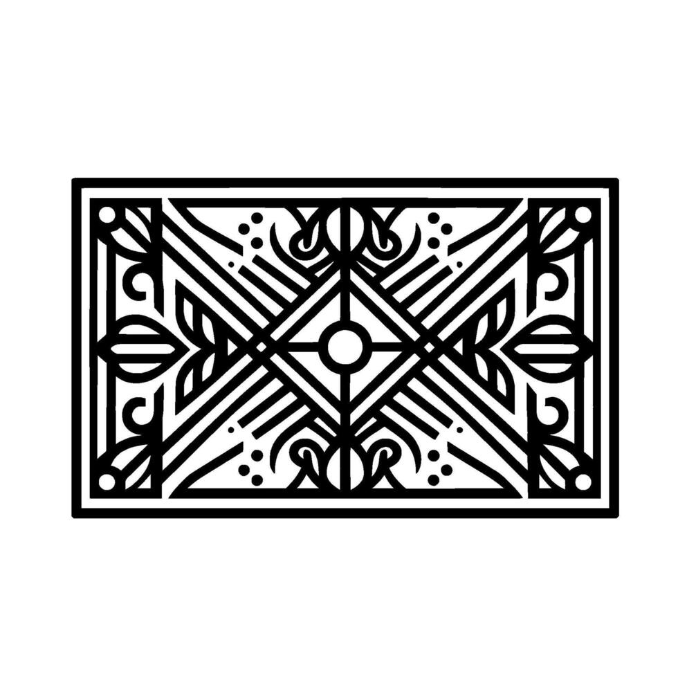 Geometric Art Deco Ornament Black White vector