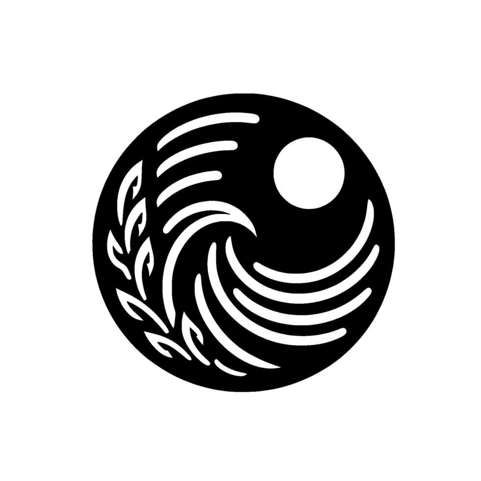 Modern Abstract Yin Yang Nature Balance Symbol vector