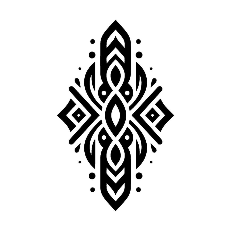 Geometric Symmetry Black White Ornamental vector