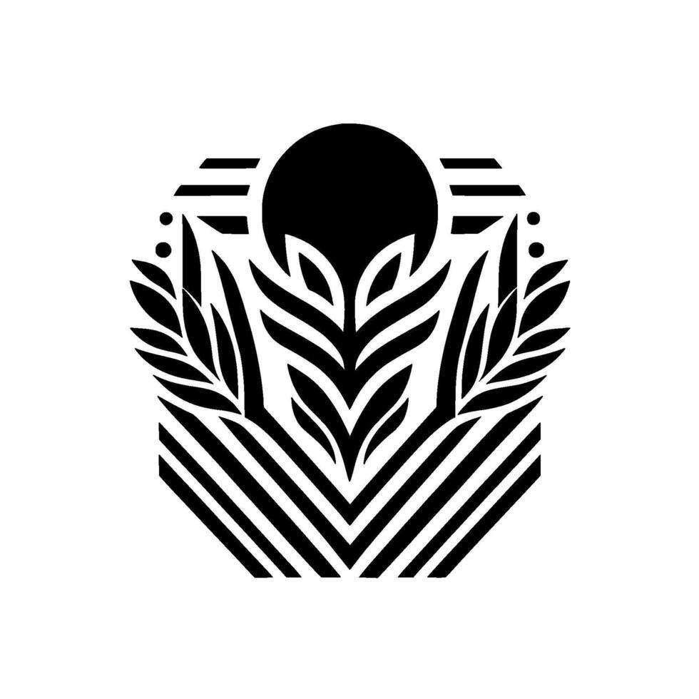 Geometric Floral in Black White vector