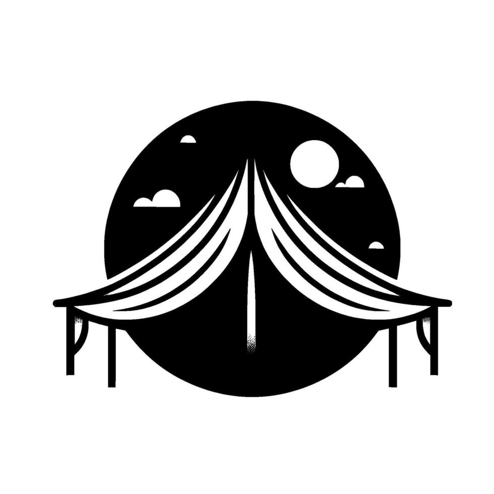 Vintage Circus Tent Silhouette Under Night Sky vector
