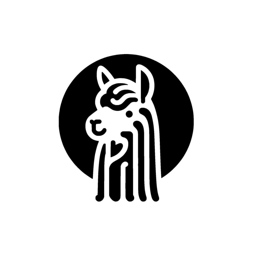 Minimalist Llama Black White , Geometric, Animal Symbol vector