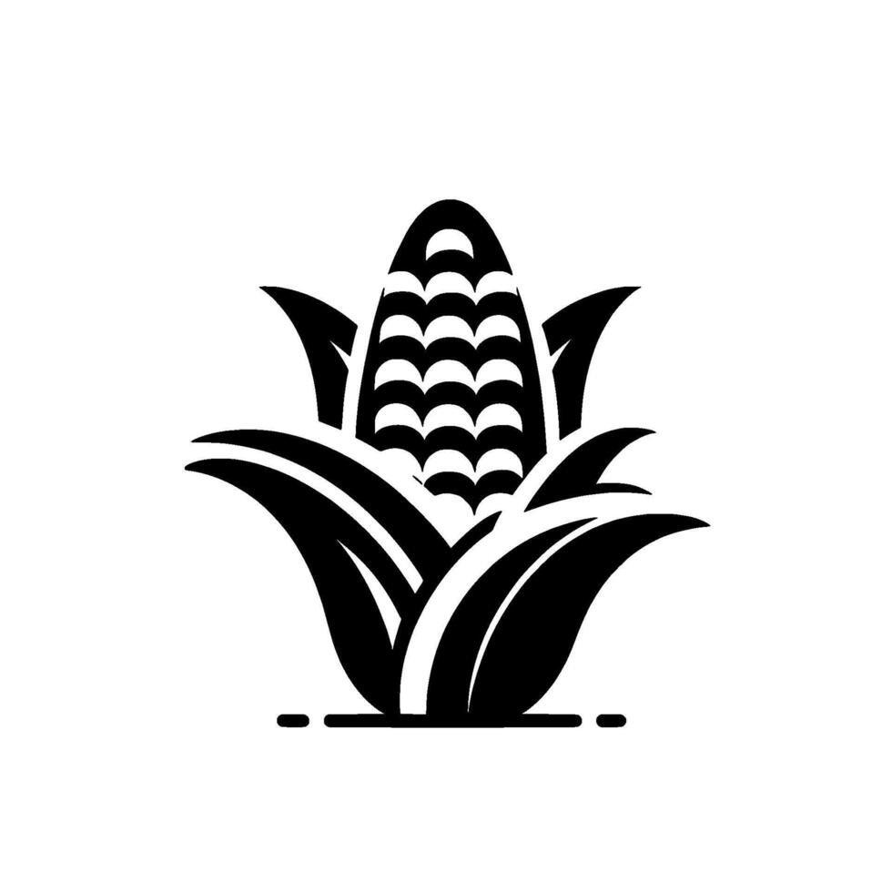 Minimalist Corn Black and White, Agriculture, Element vector