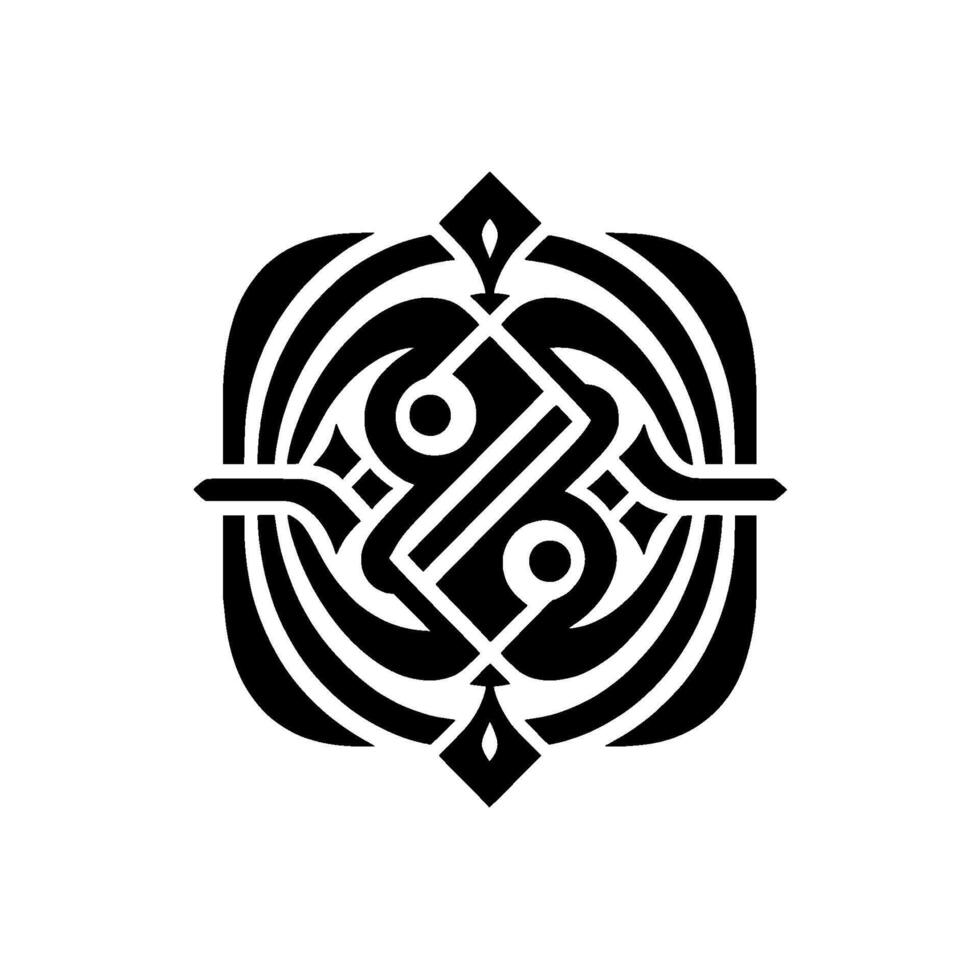 Abstract Geometric Black and White Emblem, vector