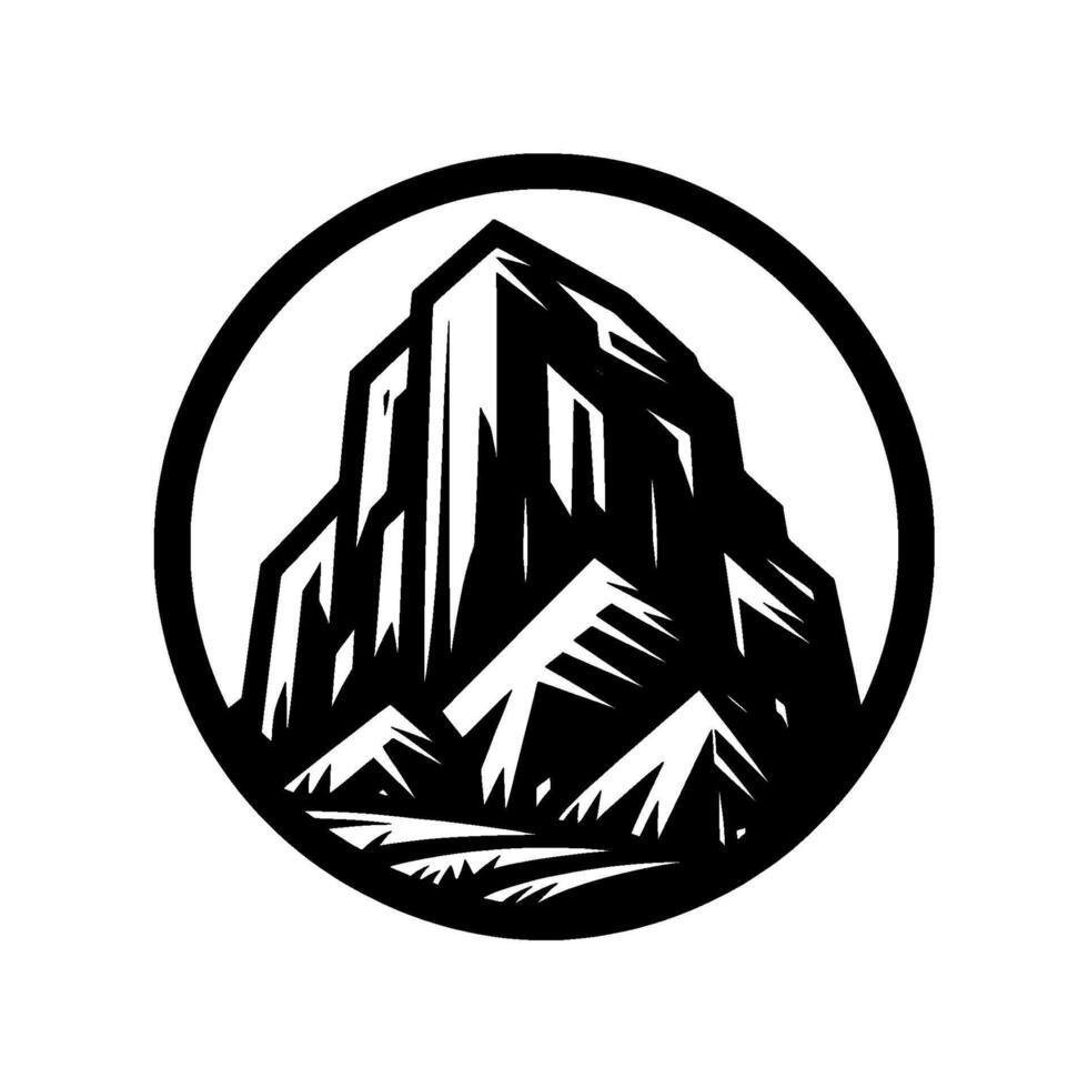 Mountain , Black and White , Circle Frame vector