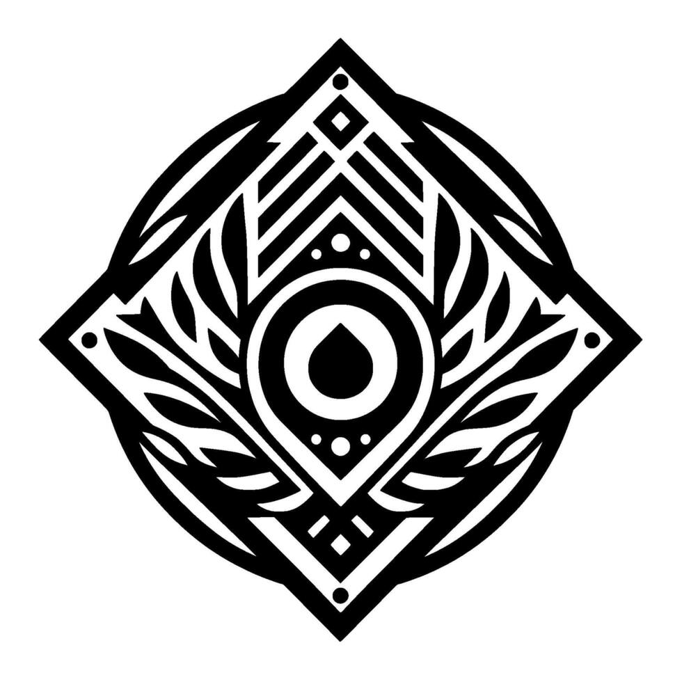 Geometric Mandala in Black and White Modern Tribal vector