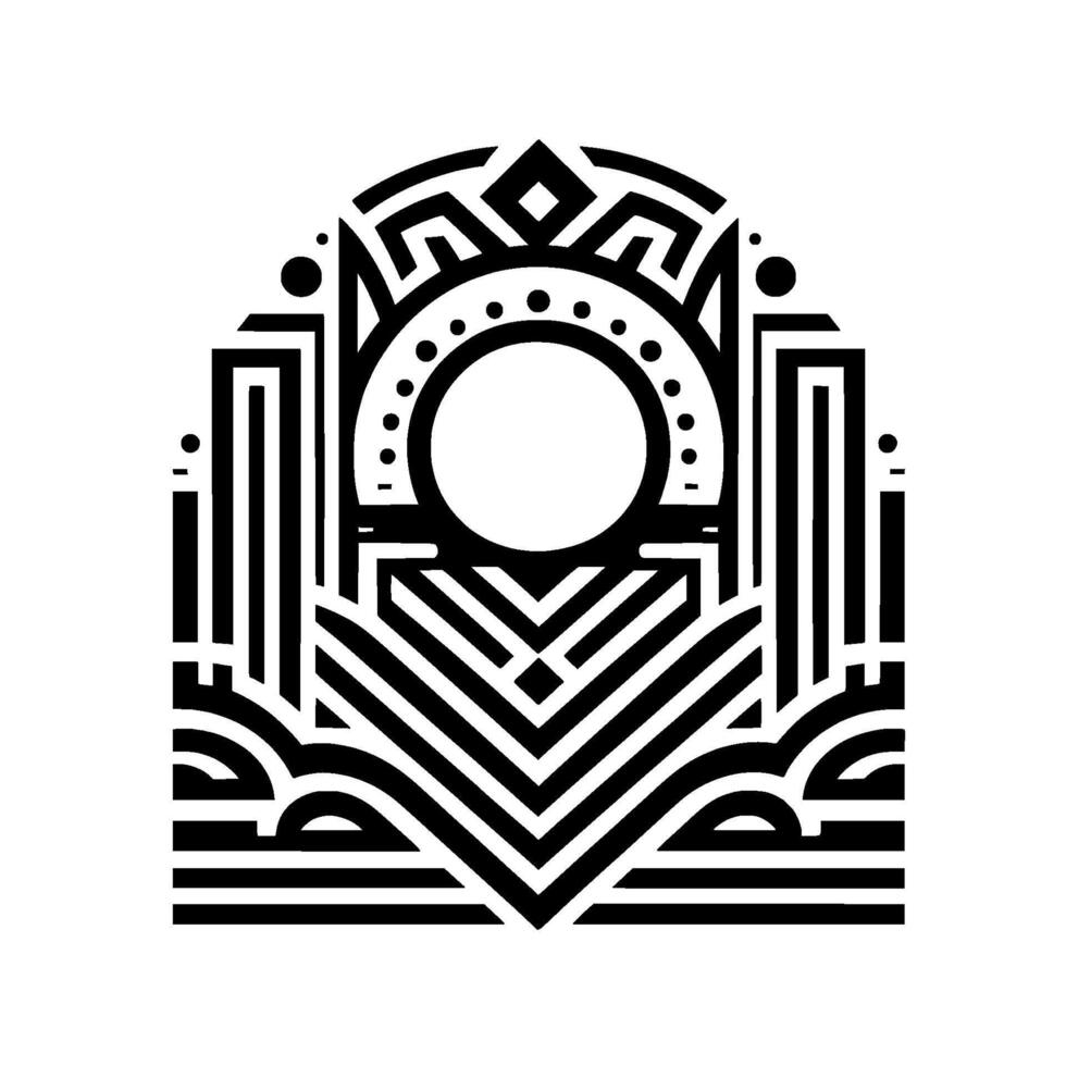 Abstract Deco Arch Modern Black White vector