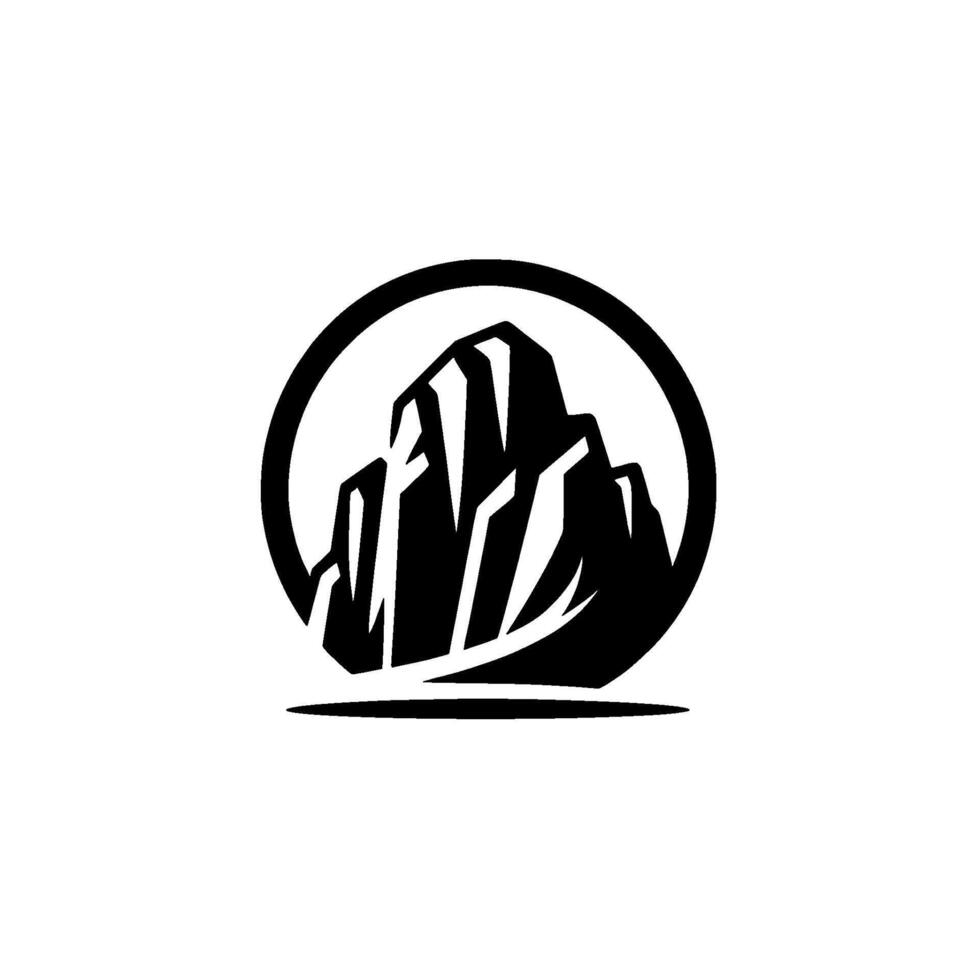 Minimalist Mountain in Circle Adventure, Outdoors, Hiking vector