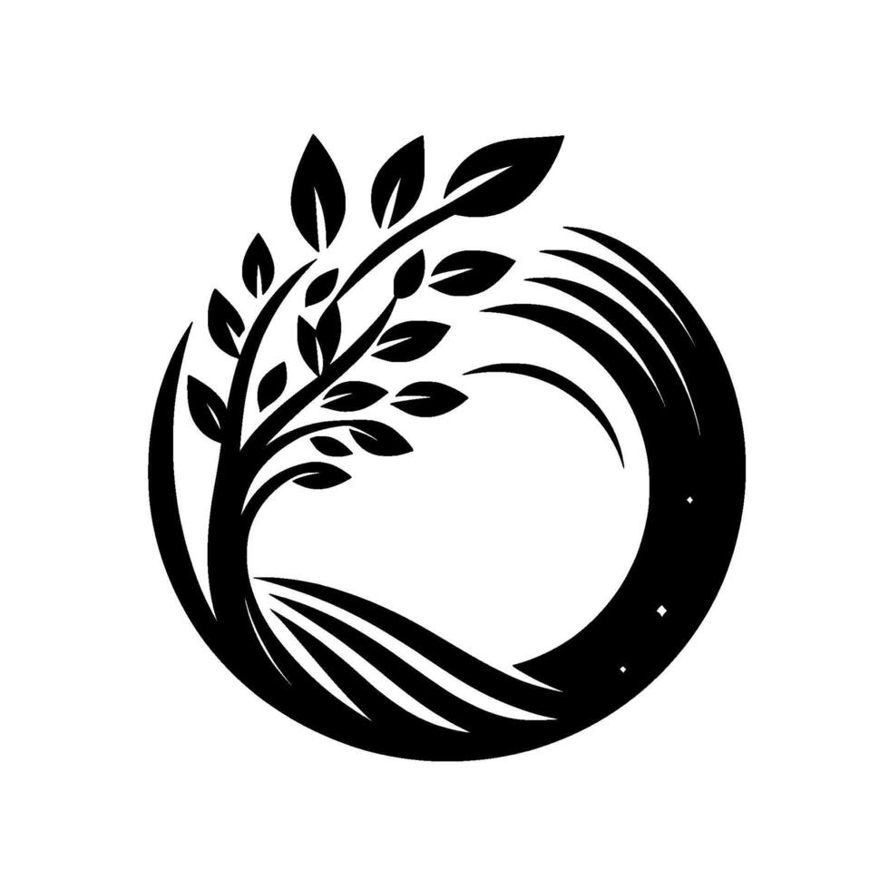 Elegant Black White Tree Minimalist Nature vector