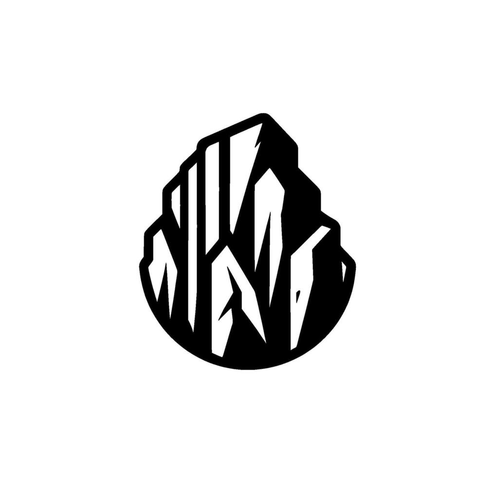 Modern Mountain Geometric Black White vector