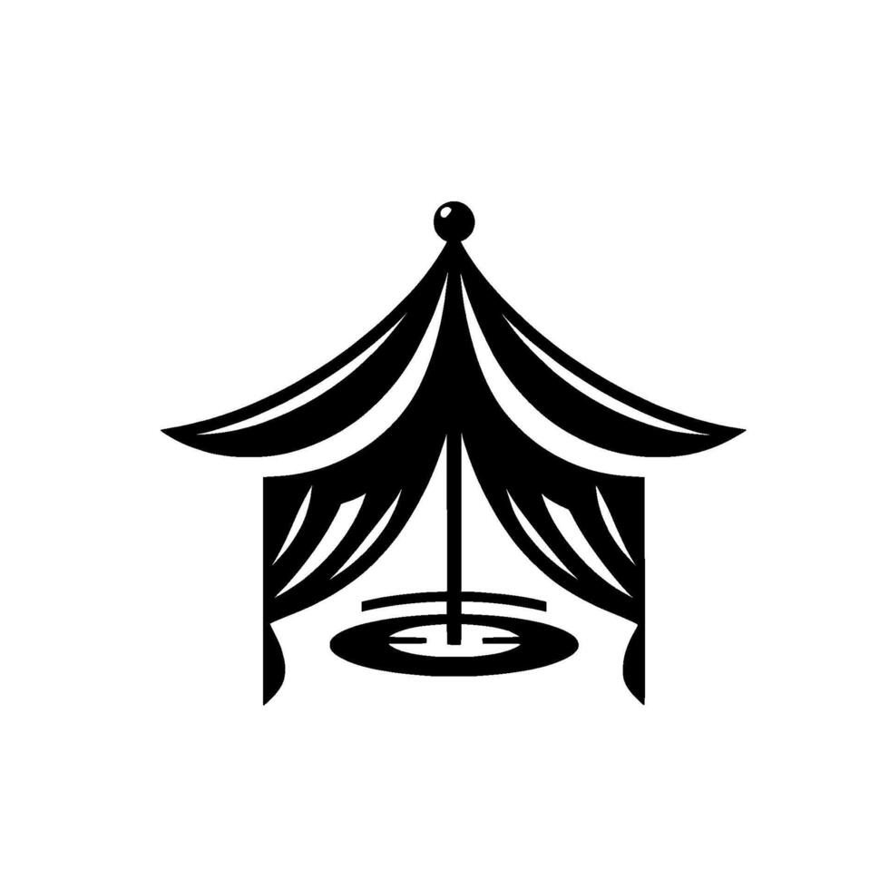 Minimalist Circus Tent Black and White Illustration vector