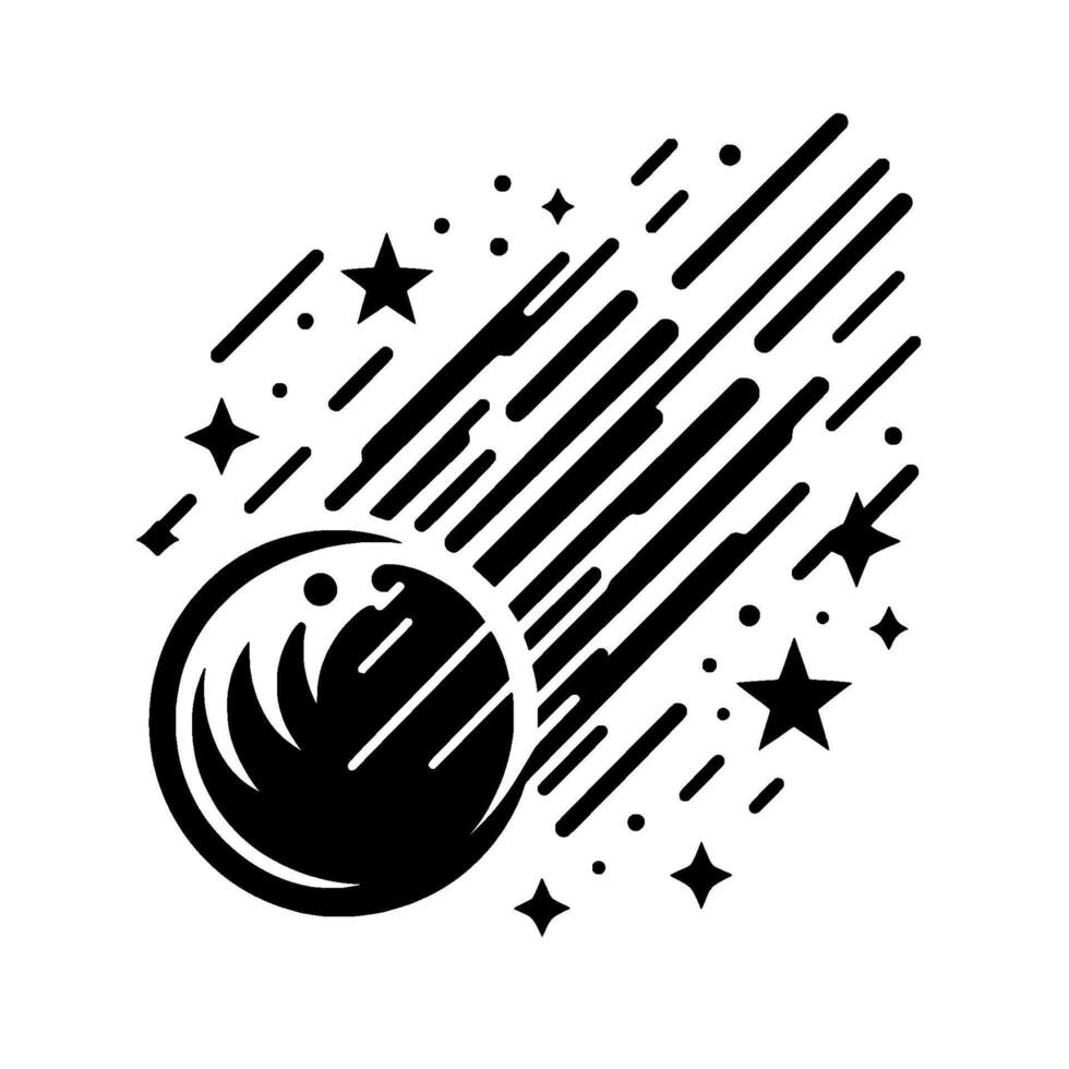 Black White Space Illustration Comet Celestial Stars vector