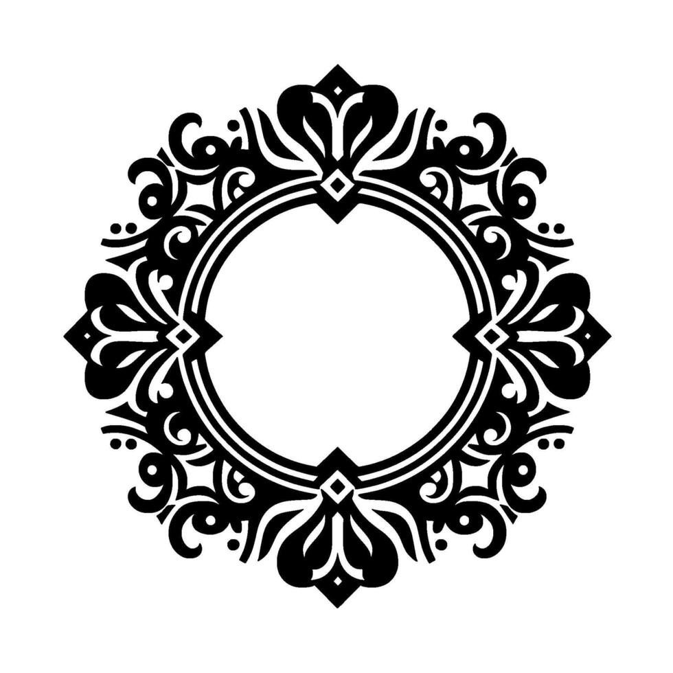 Ornamental Black and White Floral Frame vector