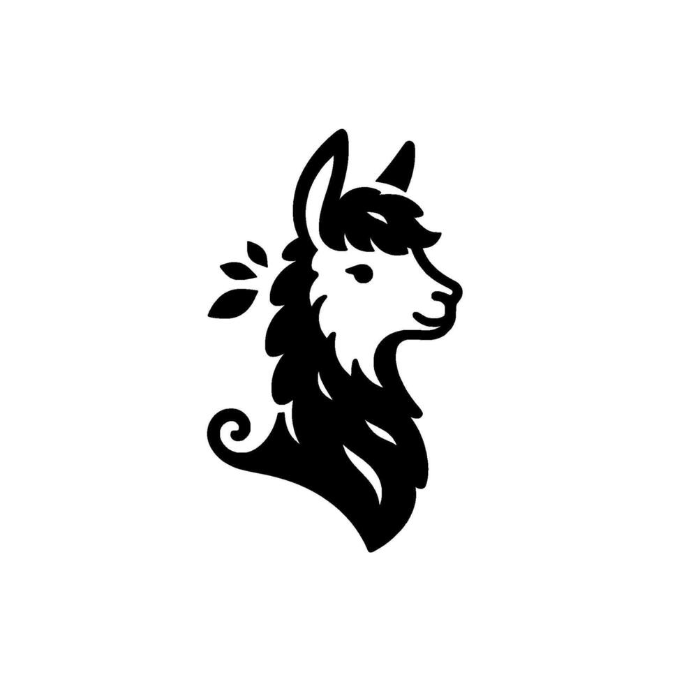 Elegant Black and White Llama Illustration for Brand Identity vector