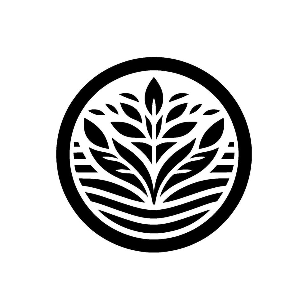 Abstract Botanical Circle , Minimalist vector