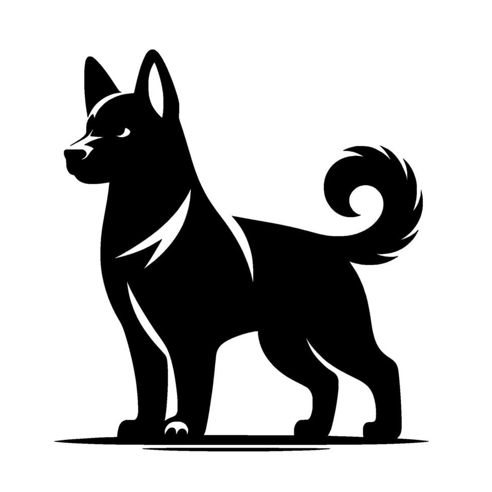 Bold Black Dog Silhouette , Minimalist Pet vector