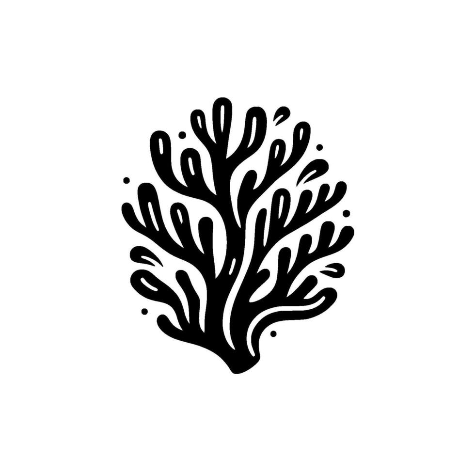 Abstract Black Coral on White Background vector