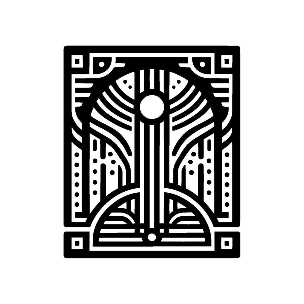 Art Deco Geometric Black White, Ornamental, Retro Style vector