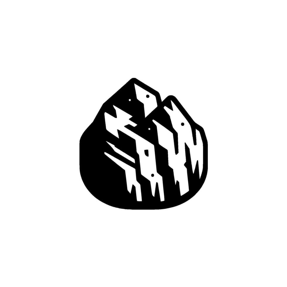 Bold mountain in black white minimalist vector
