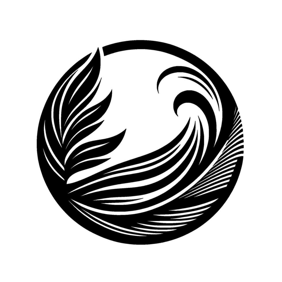 Abstract black and white circle element vector