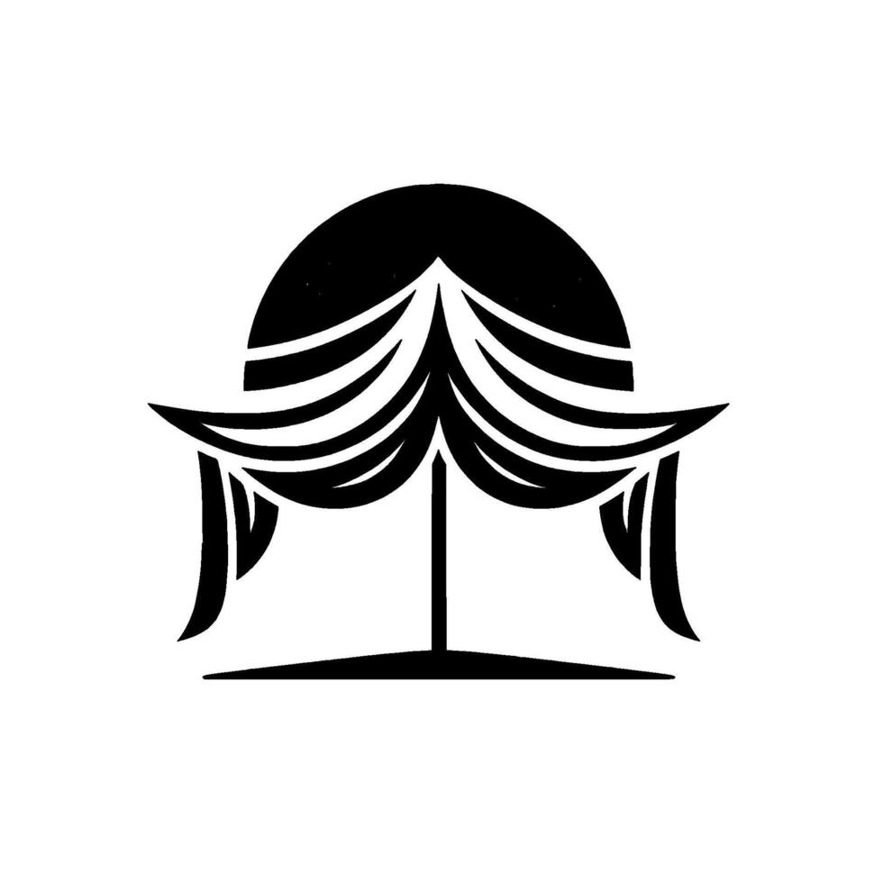 Abstract hair celestial silhouette minimalist black white vector