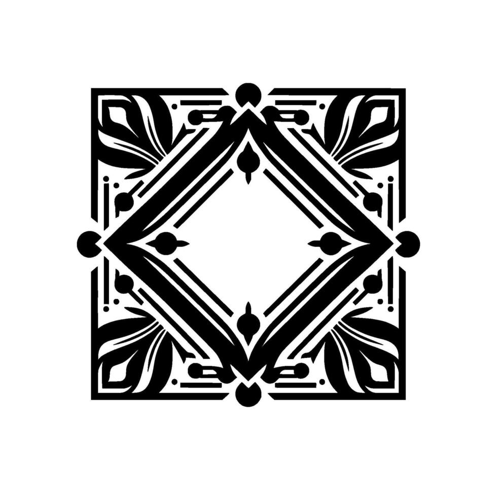Elegant black and white geometric floral vector