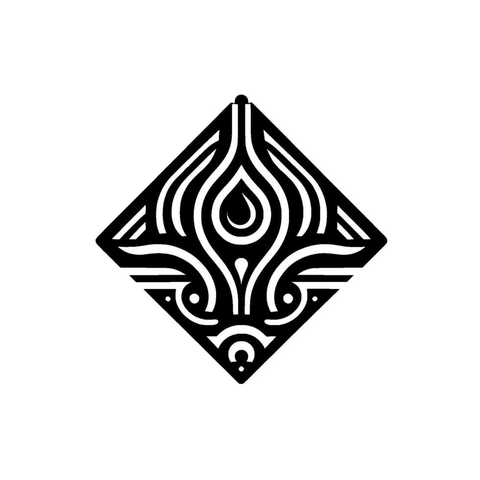 Elegant black and white geometric emblem vector