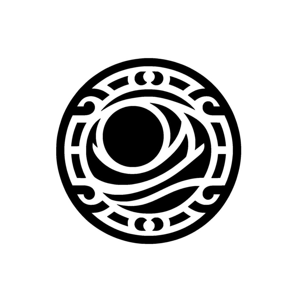 Abstract eye circle in black and white vector
