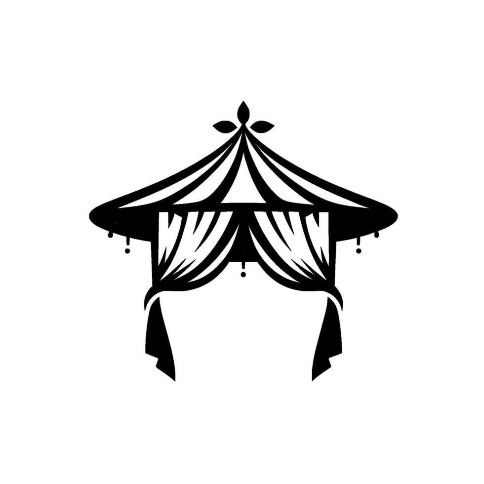Elegant black and white gazebo wedding, event, ceremony vector