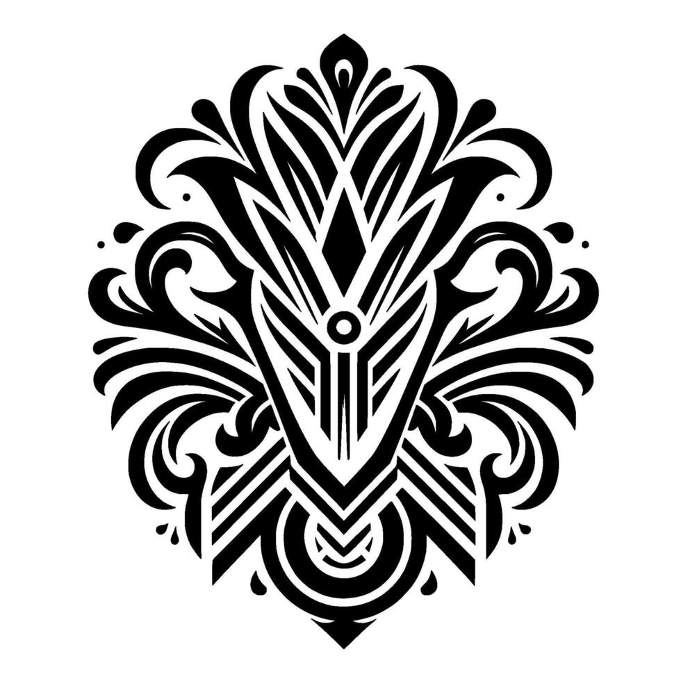 Ornate black white element for logos, patterns decor vector