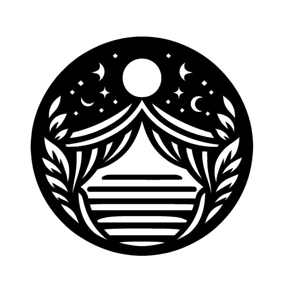Black white celestial stage , circle illustration vector