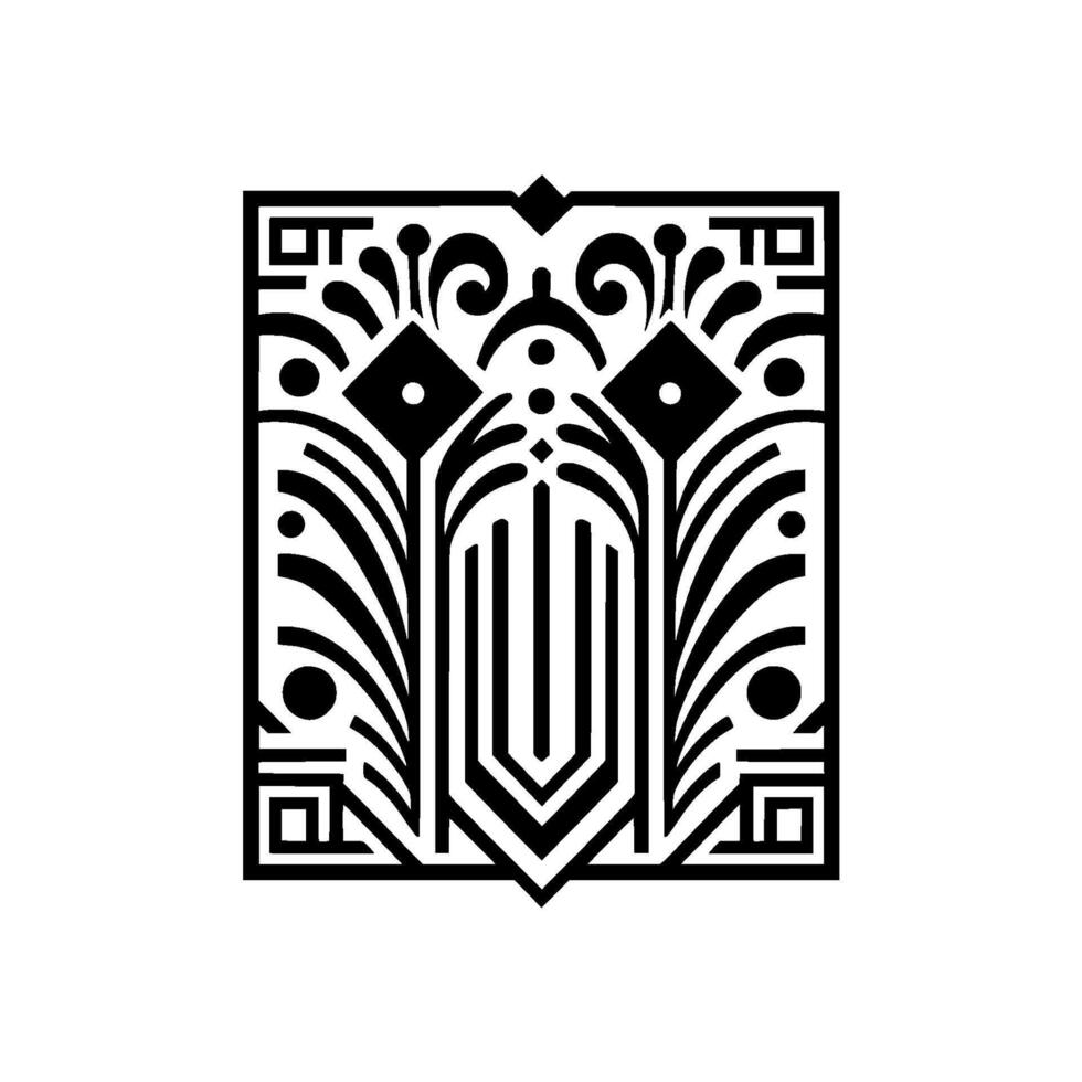 Art deco geometric , black and white vector