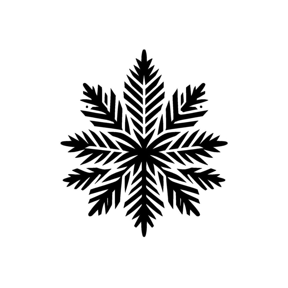 Black and white snowflake , winter holiday element vector