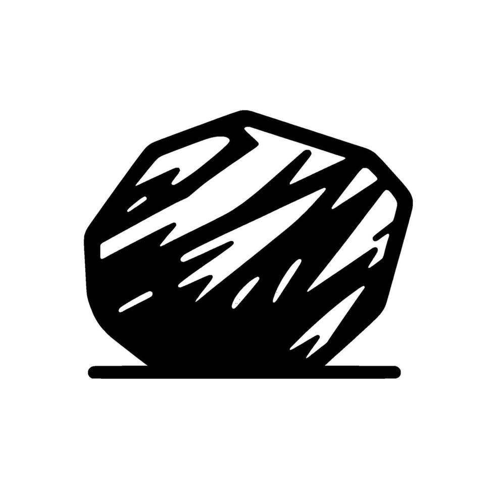 Abstract black rock with textured white accents vector