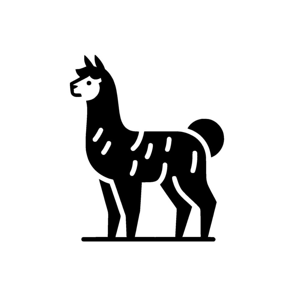 Minimalist llama silhouette black and white vector