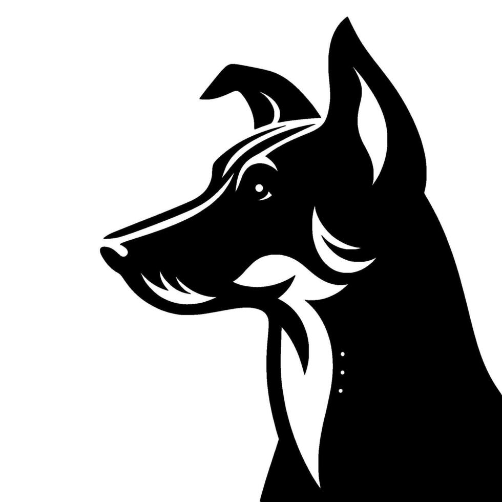 Minimalist dog silhouette black and white vector