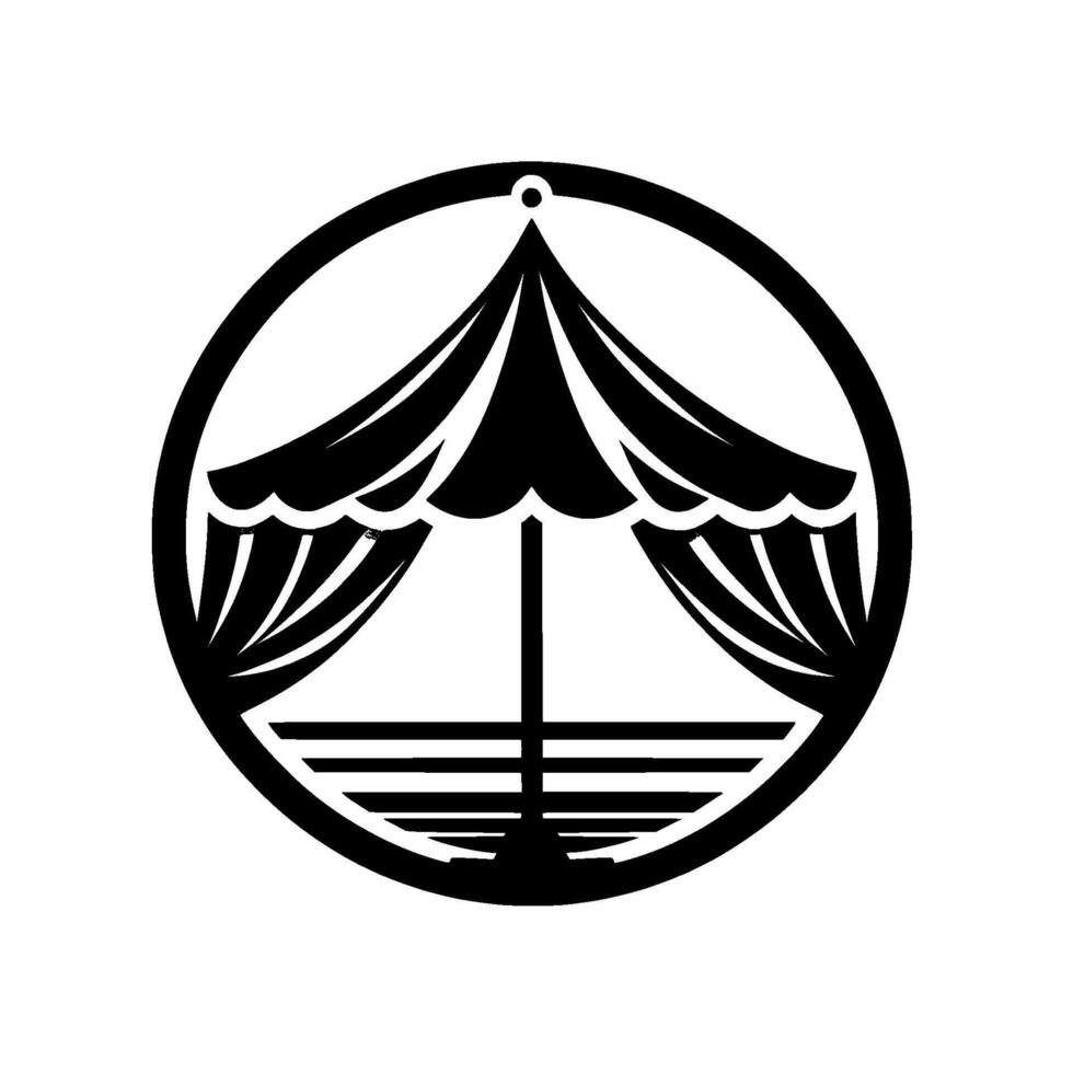 Black white circus tent , circle vector